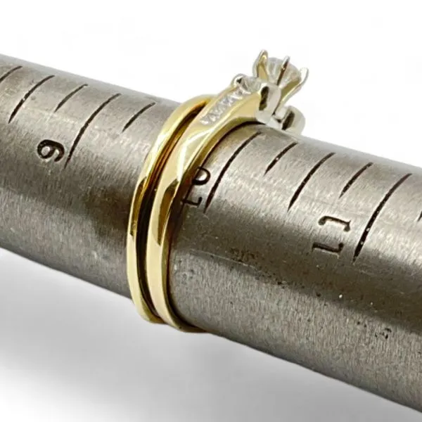 14k Two-Tone Gold Brilliant Cut Diamond 0.83ctw Wedding Set Size 10