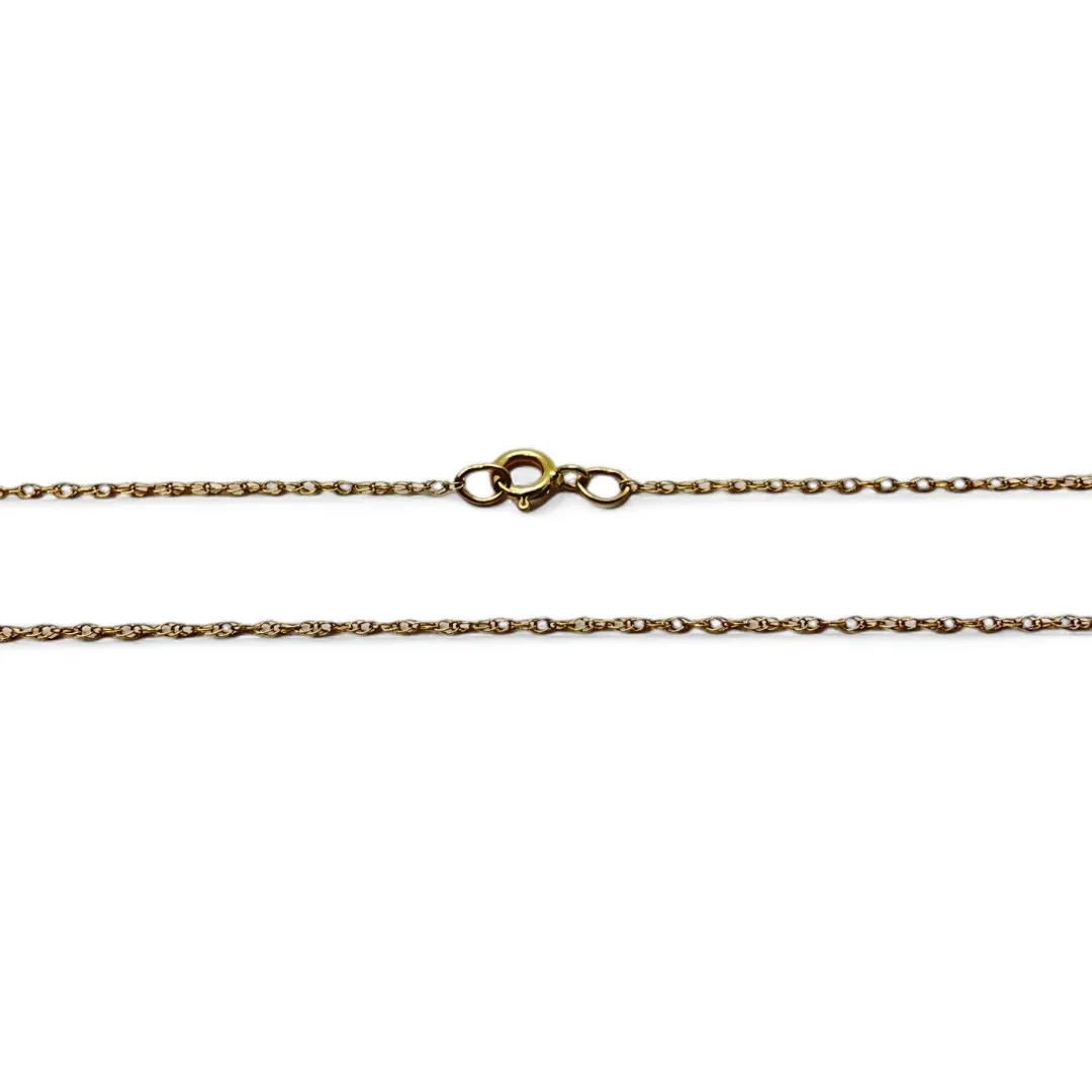 18 Inch Long 14k Yellow Gold Reversible Cross w/ Spring Ring Clasp