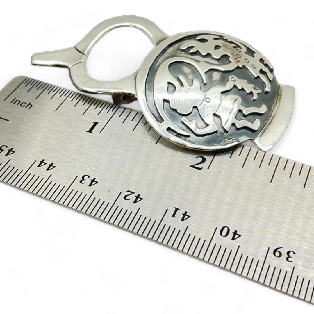 Sterling Silver 2.5 Inch Tall Tribal Brooch Made in Peru