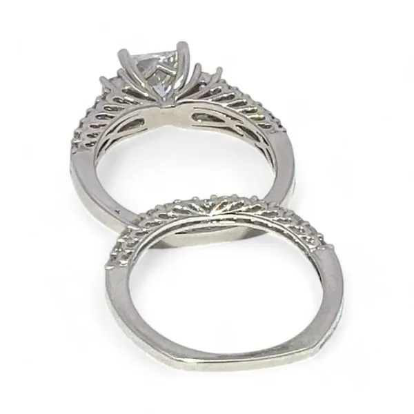 Ashi Sterling Silver Cubic Zirconia Vacation Wedding Ring Set Size 7