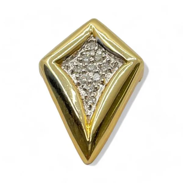 14k Yellow and White Gold Round Diamond 0.15ctw SI2 H Slide Pendant