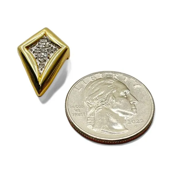 14k Yellow and White Gold Round Diamond 0.15ctw SI2 H Slide Pendant