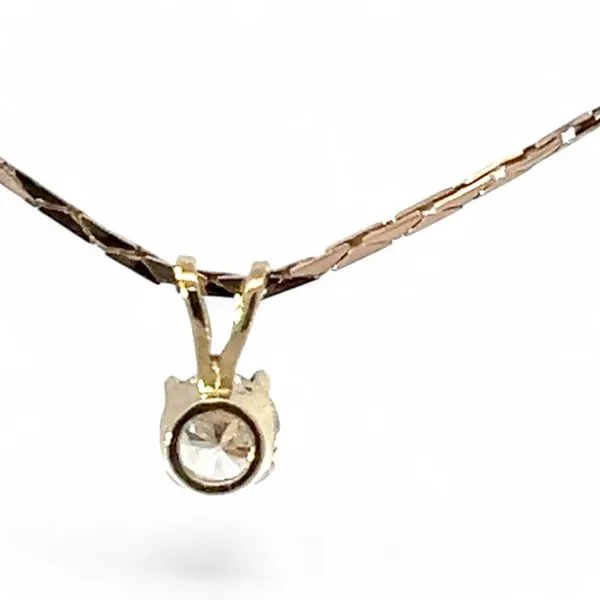 14k Yellow Gold 1/2ct Old European Cut Diamond Pendant with Chain