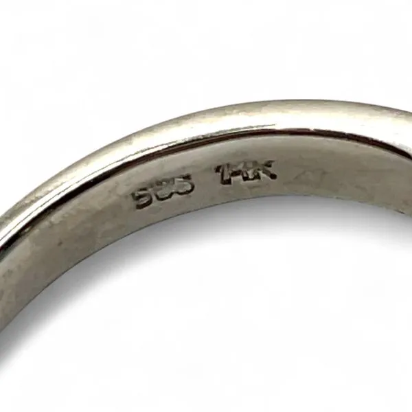 14k White Gold 14x12mm Rectangular Blue Topaz Cocktail Ring Size 6.5