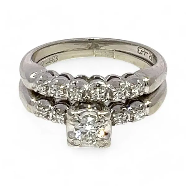 White Gold 1/3ctw Diamond VS2 G-H Wedding Ring Set Size 7