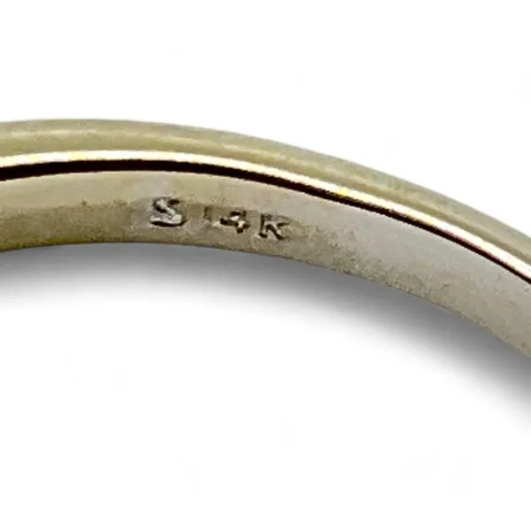 14k White Gold Brilliant Cut 1/4ct Diamond VS2 G-H Ring Size 11.5