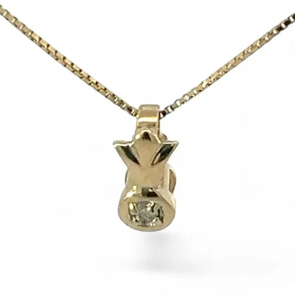 14k Yellow Gold 0.03ct Brilliant Cut Solitaire Diamond Pendant