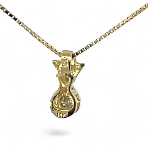 14k Yellow Gold 0.03ct Brilliant Cut Solitaire Diamond Pendant