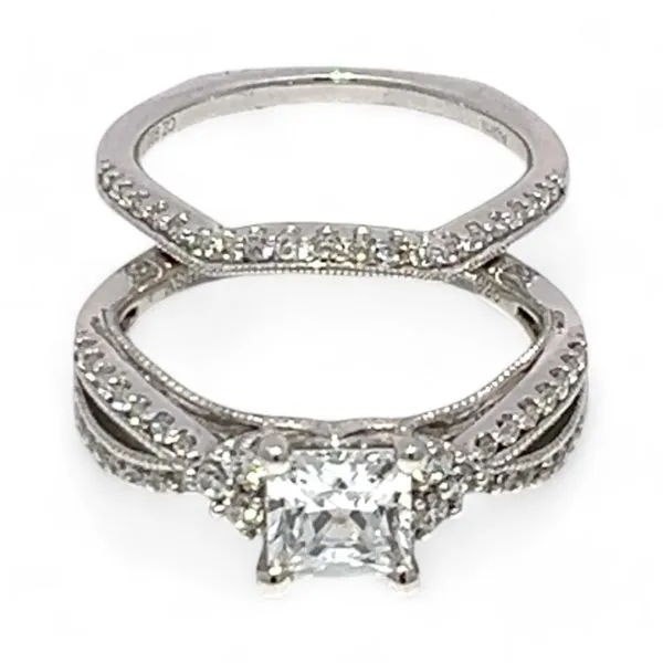 Ashi Sterling Silver Cubic Zirconia Vacation Wedding Ring Set Size 7