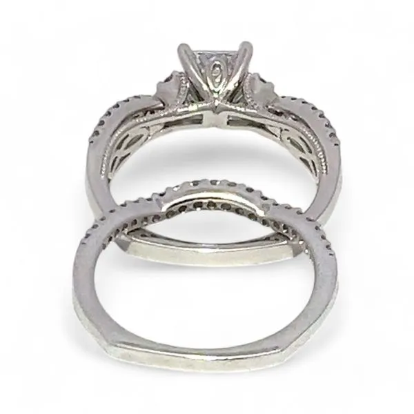 Ashi Sterling Silver Cubic Zirconia Vacation Wedding Ring Set Size 7