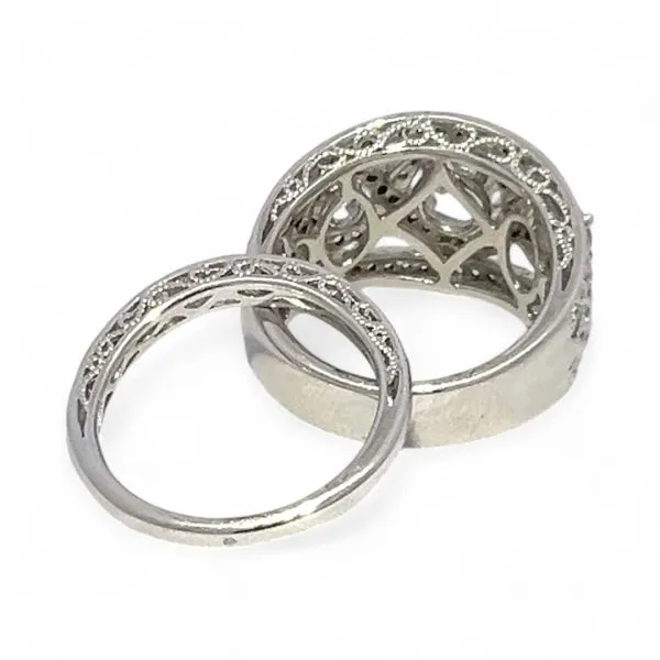 Ashi Sterling Silver Cubic Zirconia Vacation Wedding Ring Set Size 7