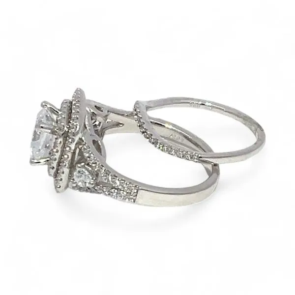 Ashi Sterling Silver Cubic Zirconia Vacation Wedding Ring Set Size 7