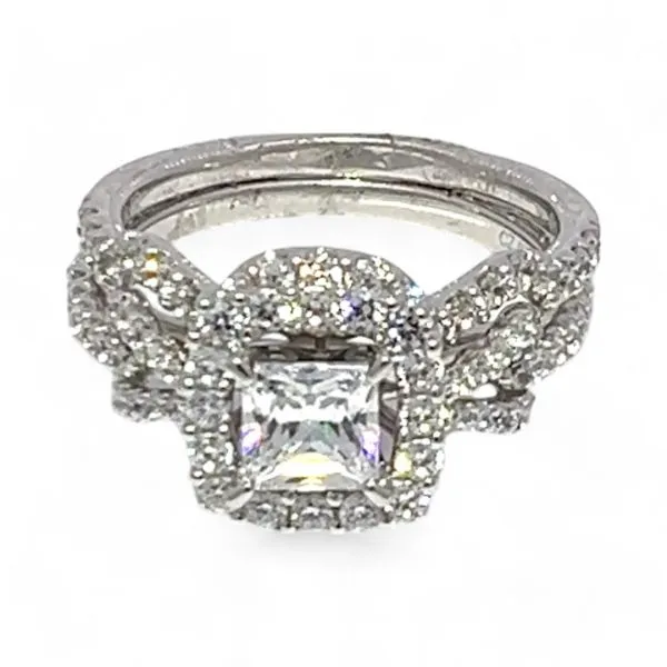 Ashi Sterling Silver Cubic Zirconia Vacation Wedding Ring Set Size 7