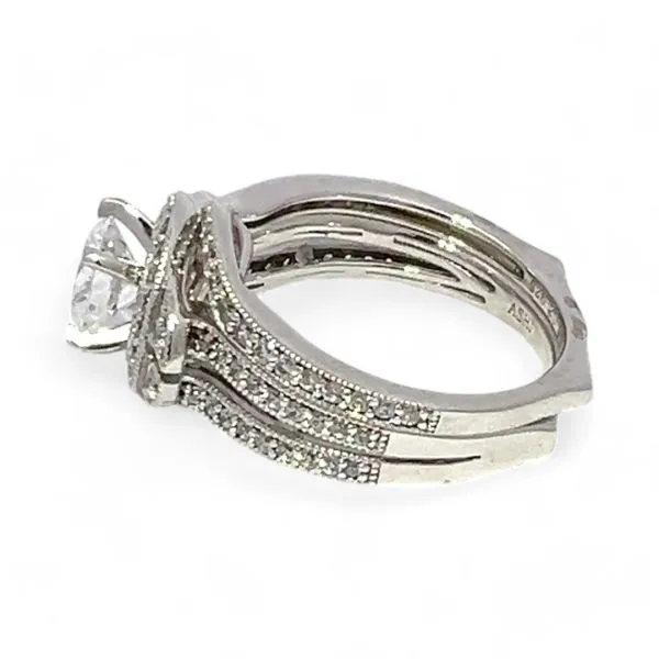 Ashi Sterling Silver Cubic Zirconia Vacation Wedding Ring Set Size 7