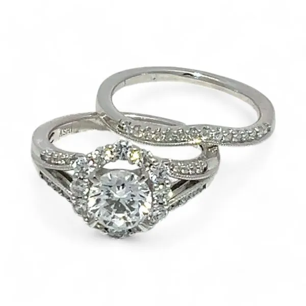 Ashi Sterling Silver Cubic Zirconia Vacation Wedding Ring Set Size 7