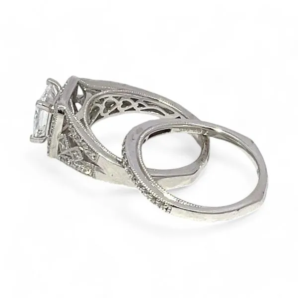 Ashi Sterling Silver Cubic Zirconia Vacation Wedding Ring Set Size 7