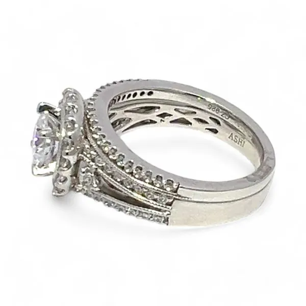 Ashi Sterling Silver Cubic Zirconia Vacation Wedding Ring Set Size 7