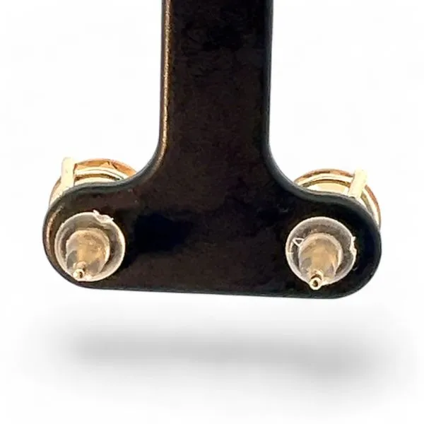 14k Yellow Gold Citrine Stud Earrings with Silicone Backs