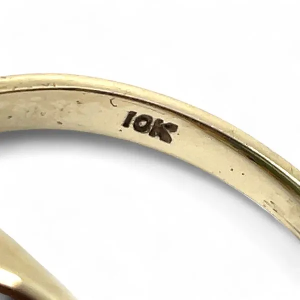 10k Yellow Gold Dark Green Oval Nephrite Fashion Ring Size 6