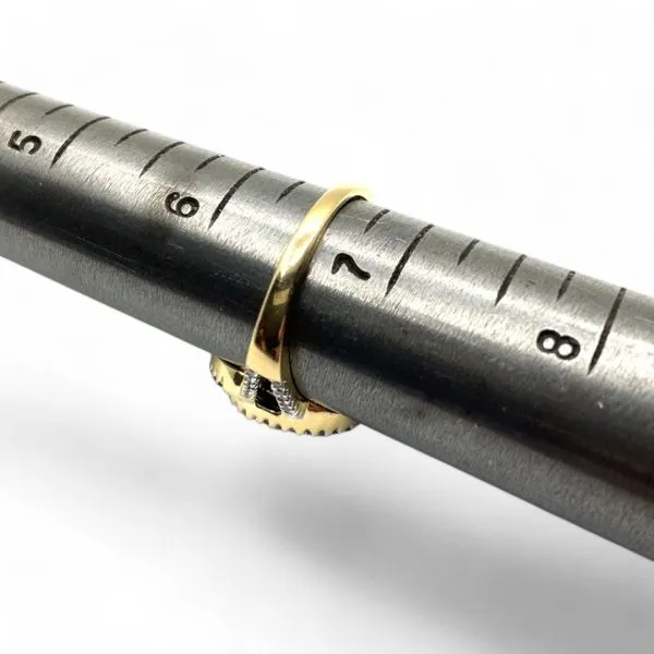 14k Yellow Gold Green Stone and 1/2ctw Diamond SI1 G-H Ring Size 6.5