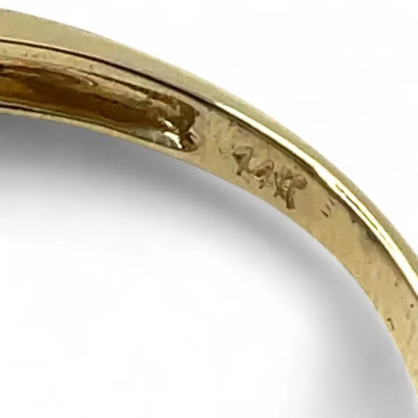 14k Yellow Gold Green Stone and 1/2ctw Diamond SI1 G-H Ring Size 6.5