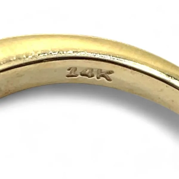 14k Yellow Gold Purplish Green Quartz and Diamond Ring Size 6