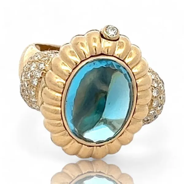 18k Yellow Gold Interchangable Multi-Stone and Diamond Ring Size 8