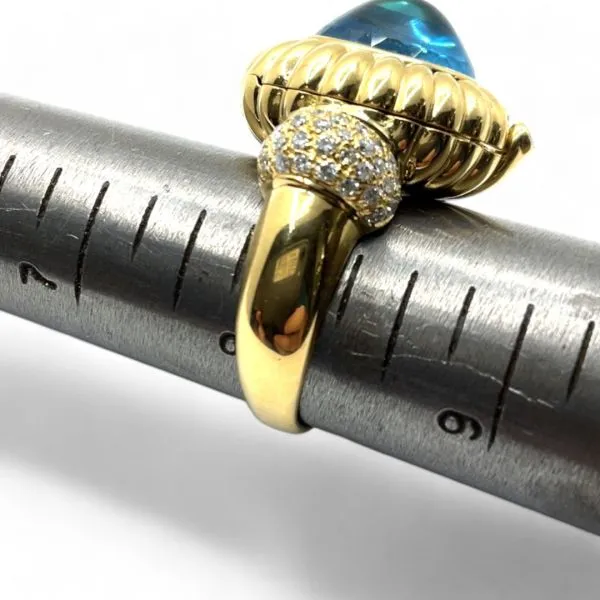 18k Yellow Gold Interchangable Multi-Stone and Diamond Ring Size 8