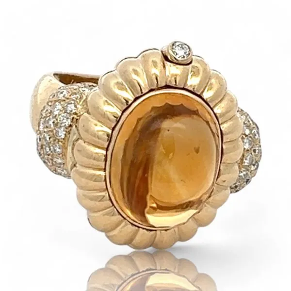 18k Yellow Gold Interchangable Multi-Stone and Diamond Ring Size 8