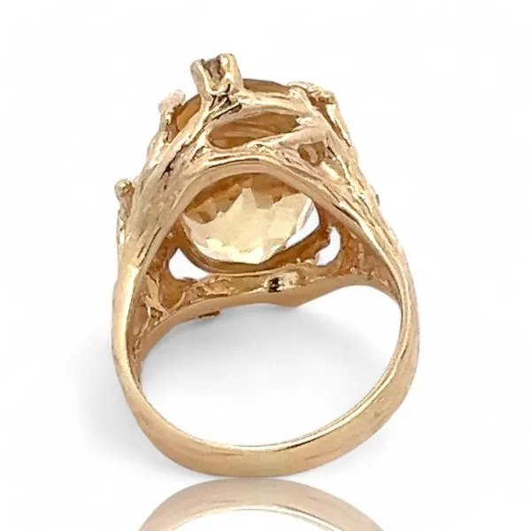 14k Yellow Gold Yellow Gemstone and 1/5ctw Diamond VS2 Ring Size 6