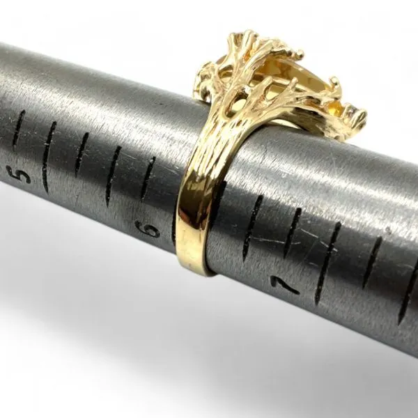 14k Yellow Gold Yellow Gemstone and 1/5ctw Diamond VS2 Ring Size 6