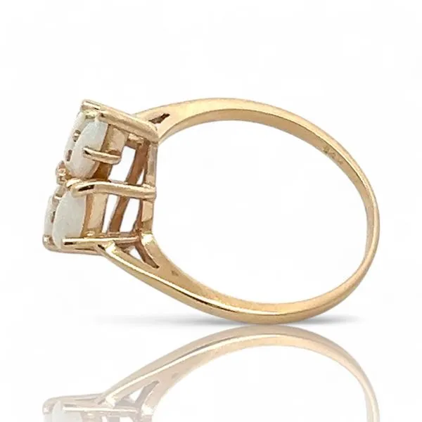 14k Yellow Gold Marquise-Shaped Opal Ring Size 8.5