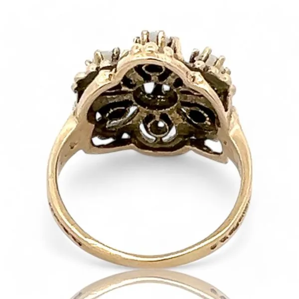 14k Yellow Gold Round Opal Fashion Ring Size 5