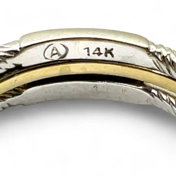 14k Yellow and White Gold 1/10ctw Brilliant Cut Diamond VS2 G-H Ring