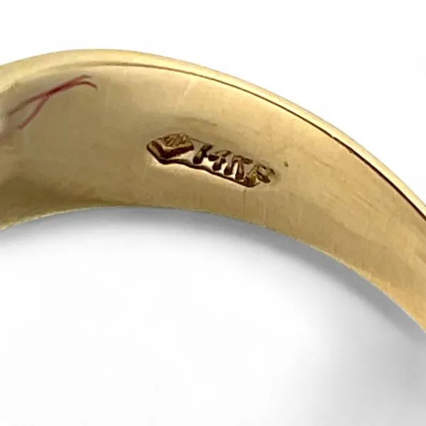 14k Yellow Gold Oval Blue Topaz and 1/4ctw Diamond Ring Size 7