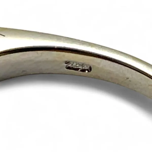 18k White Gold Blue Topaz and 1/4ctw Diamond VS2 G-H Ring Size 10.25