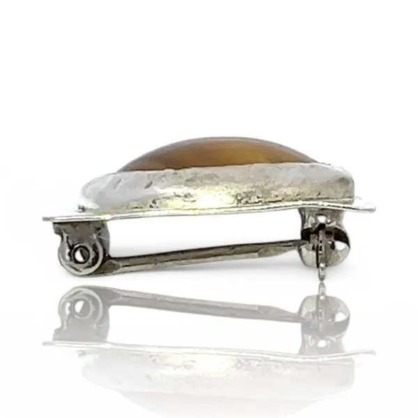 Sterling Silver Tiger's Eye Brooch