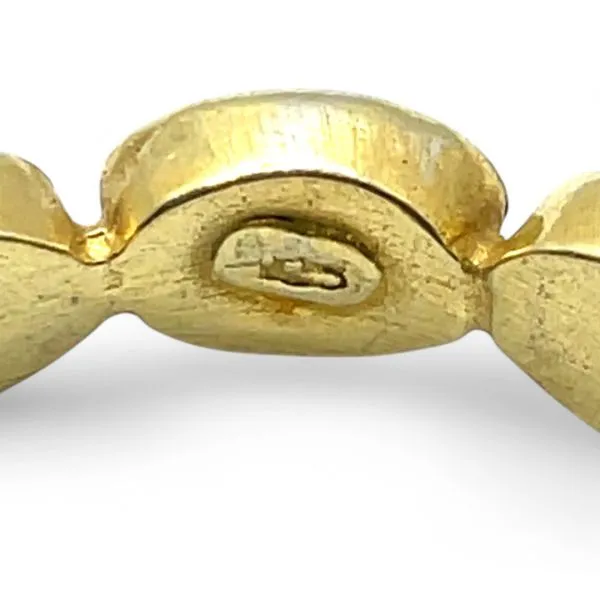 Stackable Sterling Silver Gold-Tone Red Stone Band Size 11.5