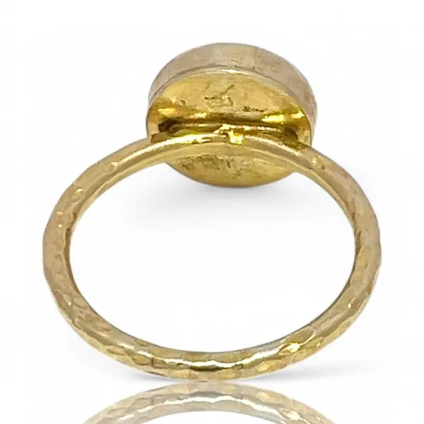 Stackable Sterling Silver Gold-Tone Orange Stone Ring Size 11