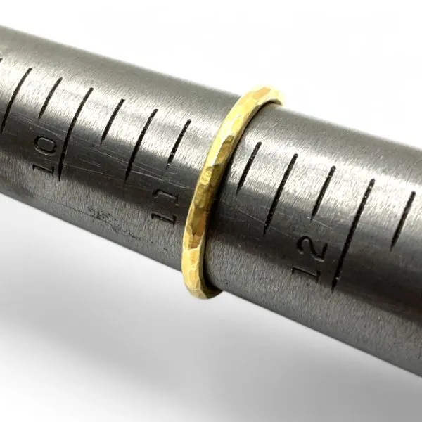 Stackable Sterling Silver Gold-Tone Green Stripe Stone Ring Size 11