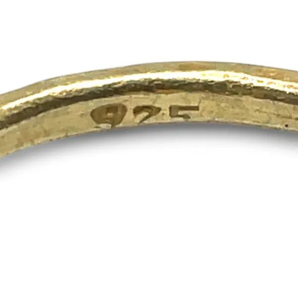 Stackable Sterling Silver Gold-Tone Blue Stone Ring Size 11