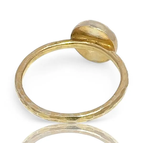 Stackable Sterling Silver Gold-Tone Blue Stone Ring Size 11