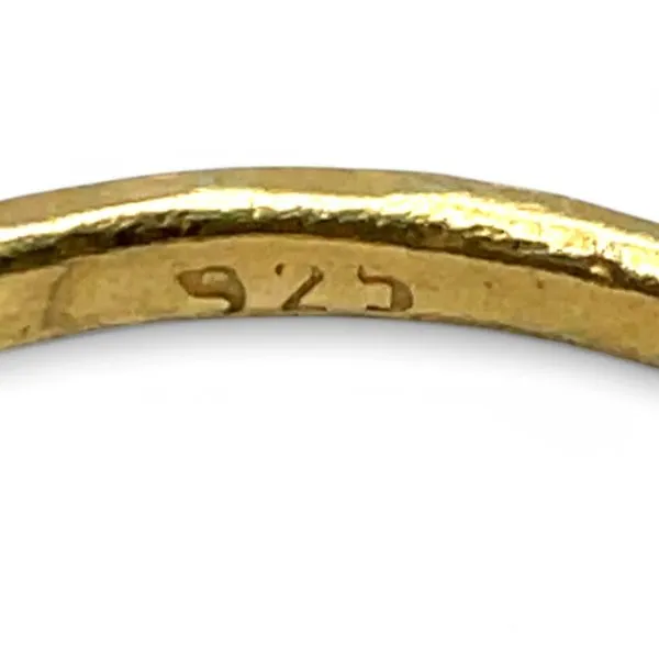 Stackable Sterling Silver Gold-Tone Oval Blue Stone Ring Size 11.5