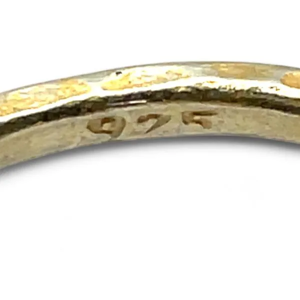 Stackable Sterling Silver Gold-Tone Uncut Pink Stone Ring Size 11