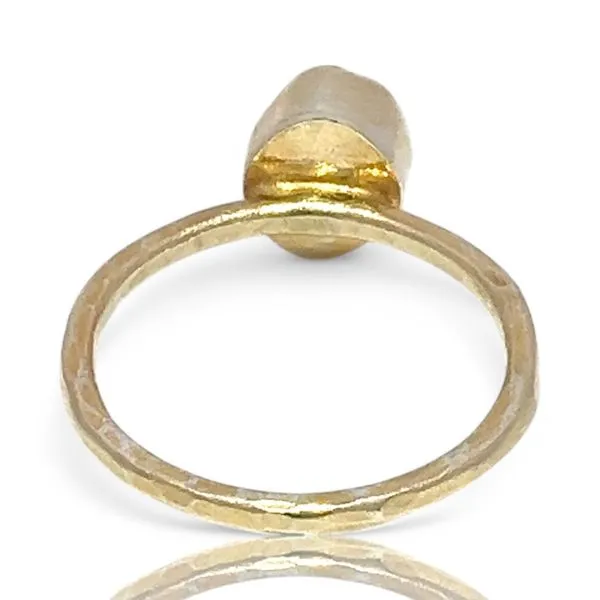 Stackable Sterling Silver Gold-Tone Uncut Purple Stone Ring Size 11