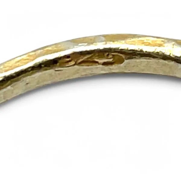 Stackable Sterling Silver Gold-Tone Uncut Purple Stone Ring Size 11