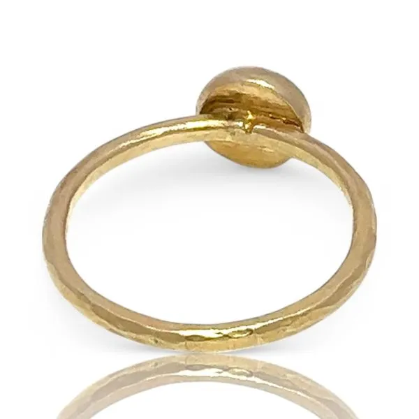 Stackable Sterling Silver Gold-Tone Blue Stone Ring Size 11