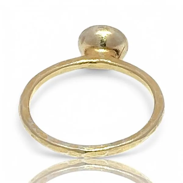 Stackable Sterling Silver Gold-Tone Green Stone Ring Size 11