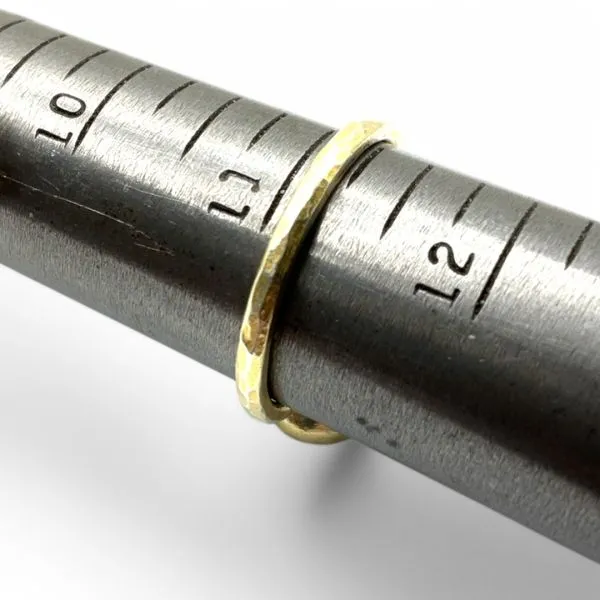 Stackable Sterling Silver Gold-Tone Green Stone Ring Size 11