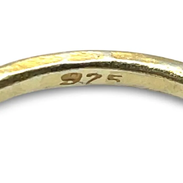 Stackable Sterling Silver Gold-Tone Green Stone Ring Size 11